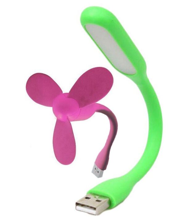 Gadget Deals Combo Of Portable Usb Fan And Usb Led Light (Multicolour)