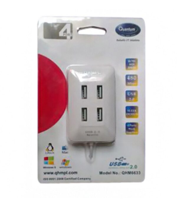 Quantum White 4-port Usb Hub