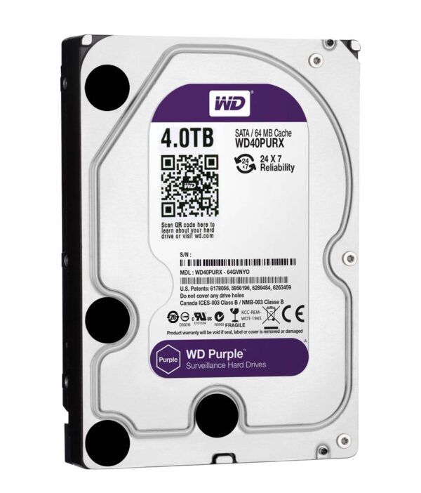 Western Digital Purple WD40PURX 4TB Internal Hard Drive