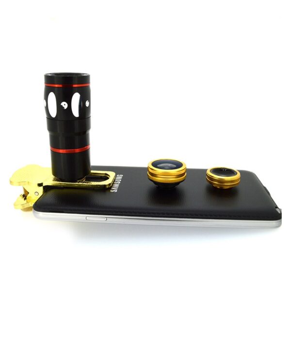 Mobilegear 4 In 1 Universal Mobile Camera Lens For Smartphone Photography With Macro, Wide Angel, Fish Eye And 10x Zoom Lens