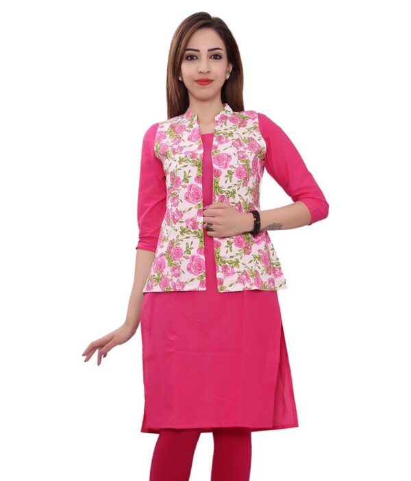 GMI Pink Cotton Straight Kurti