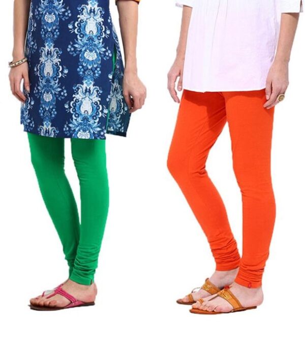 Tjaggies Multi Color Stylish  Leggings - Set of 2