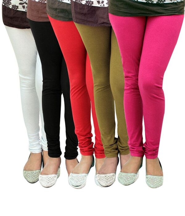 Civilized Showdown Trendy Cotton Lycra Leggings Combo Of 5