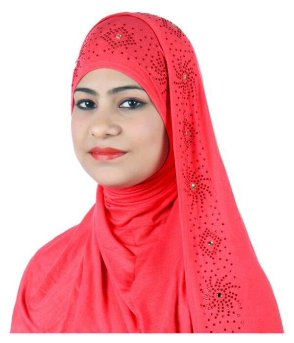 Alizia Enterprise Peach Cotton Stitched Hijabs