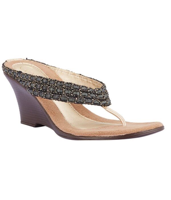 Catwalk Black Heeled Slip-Ons