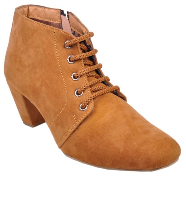 Leather Wood Tan Ankle Length Boots