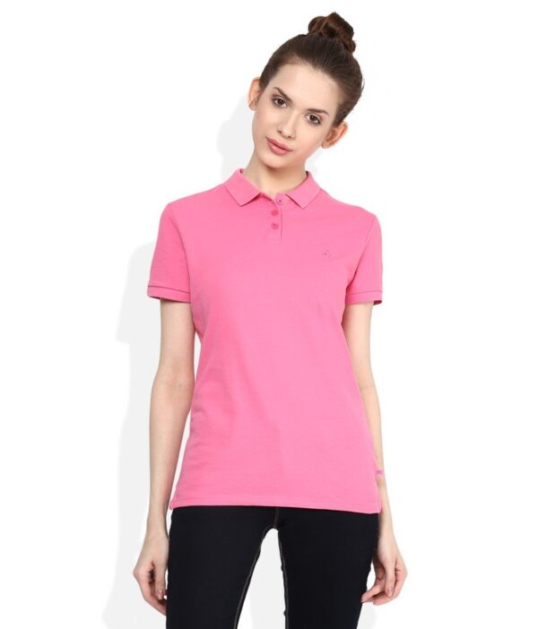 United Colors of Benetton Pink Solid Polo T-Shirt