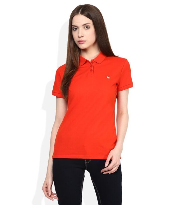 United Colors of Benetton Orange Solid T-Shirt