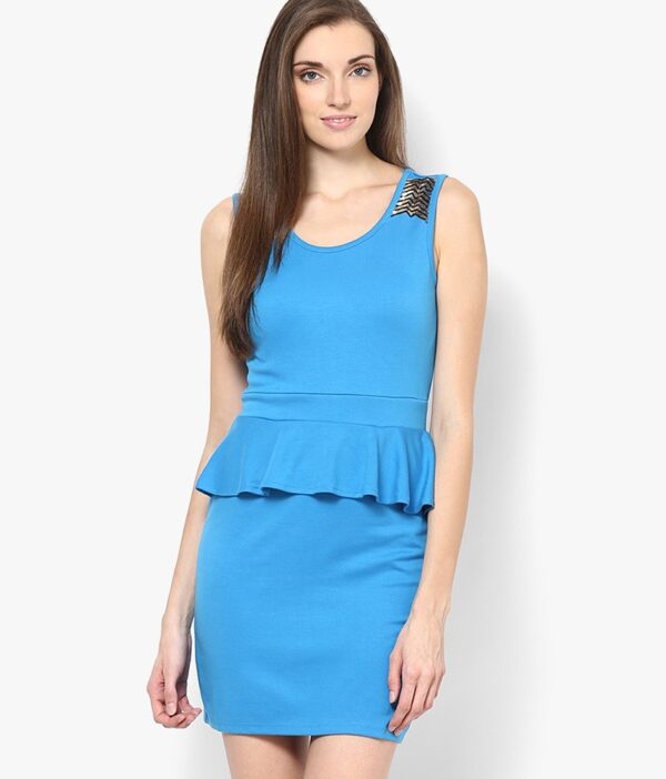 Vero Moda Blue Casual Peplum Dress
