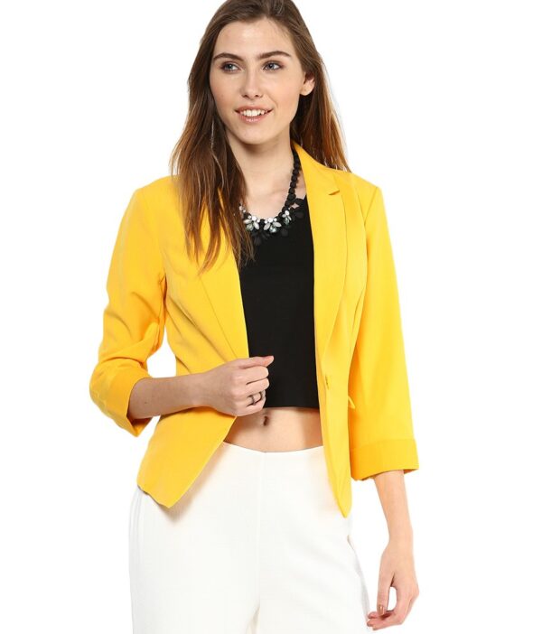 Vero Moda Yellow Regular Collar Blazer