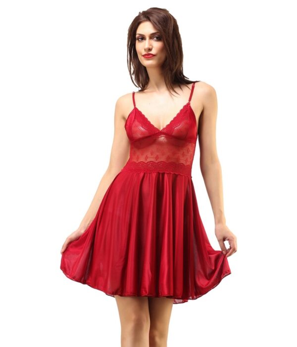 Boosah Red Satin Babydoll Dress