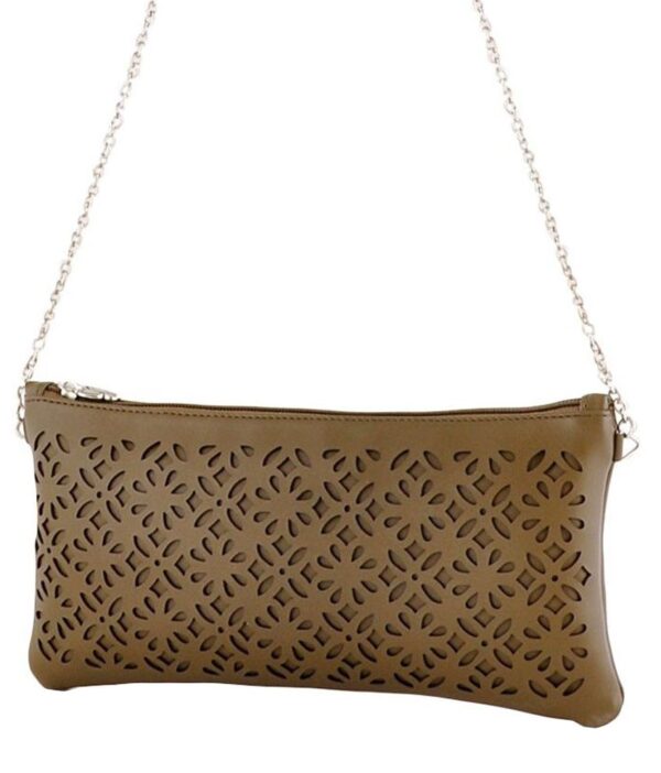 Butterflies Beige Fabric Clutch