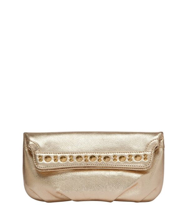 Eske Fancy Gold Leather Clutch
