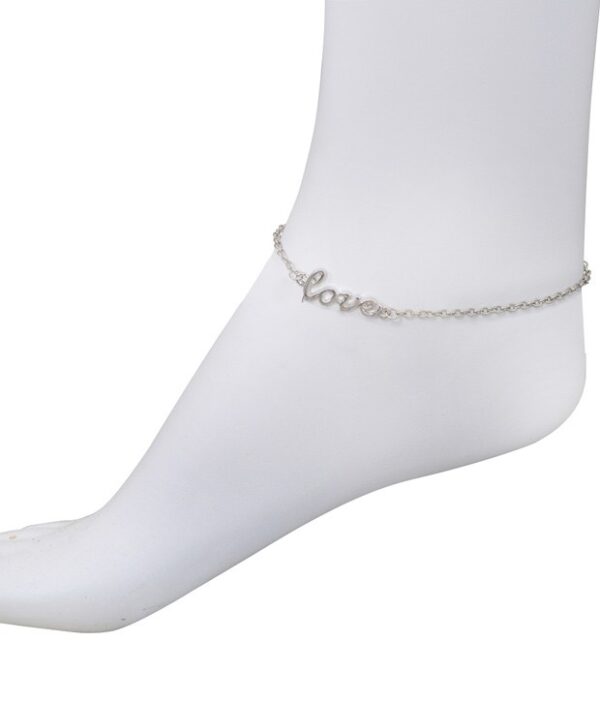 Aaishwarya Dainty Love Silver Anklet