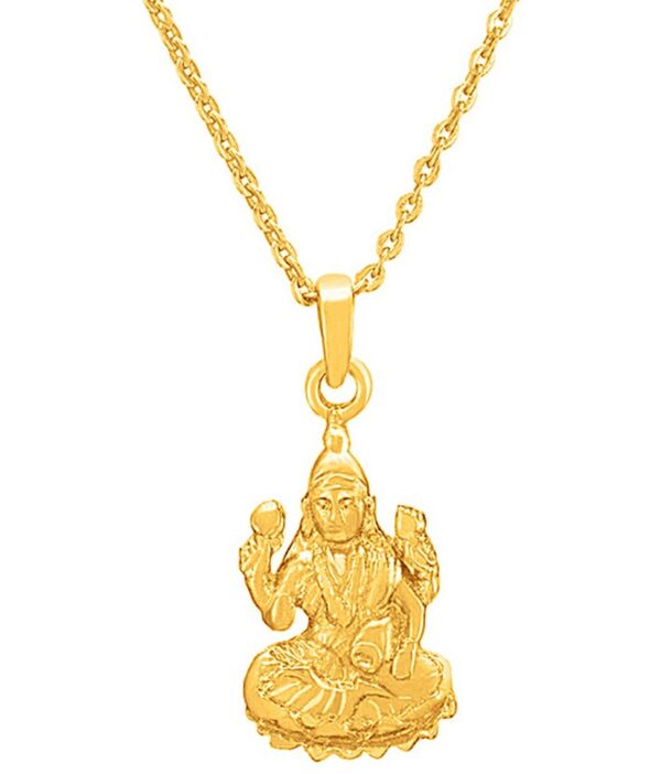 Mahi Maa Laxmi Devi Gold Plated Pendant With Chain