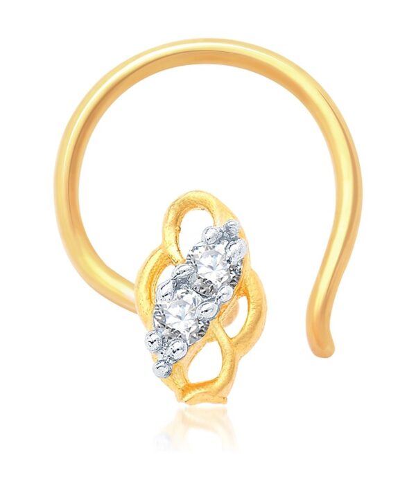 Sukkhi Indian Gold and Rhodium Plated CZ Nose Pin