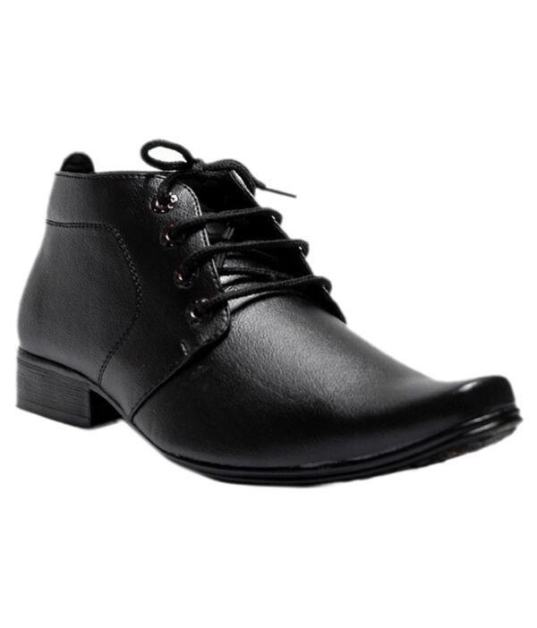 Gmerd Black Synthetic Leather Formal Shoes