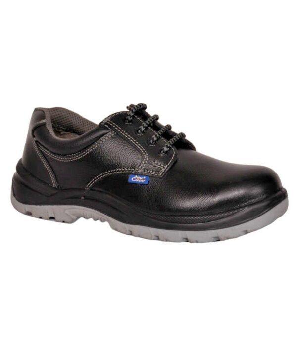 Allen Cooper Black Leather Safety Shoes