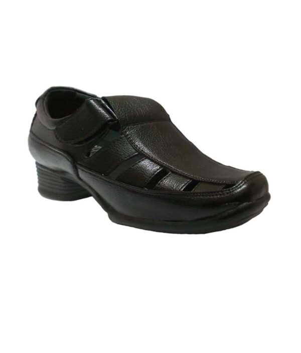 Bata Black Leather Stylish Sandals For Men