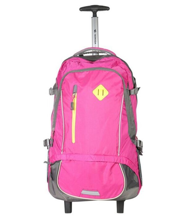 Sonada Pink 2 Wheel Trolley Backpack
