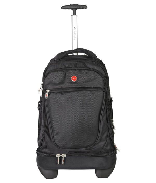 Sonada Black 2 Wheel Trolley Backpack