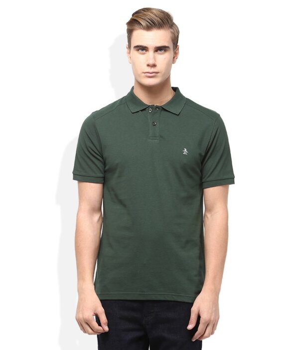 Original Penguin Green Solid Polo T Shirt