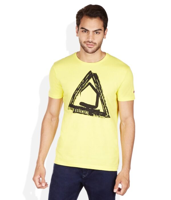 Being Human Yellow Round Neck Printed T-Shirt