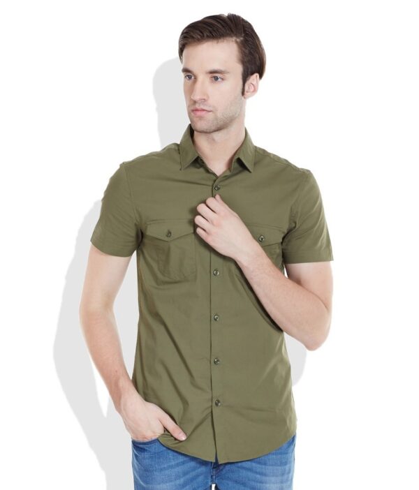 United Colors of Benetton Green Regular Fit Casual Shirt