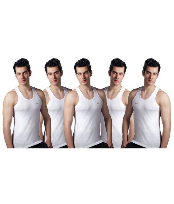 Lux White Pack Of 5 Cotton Vests