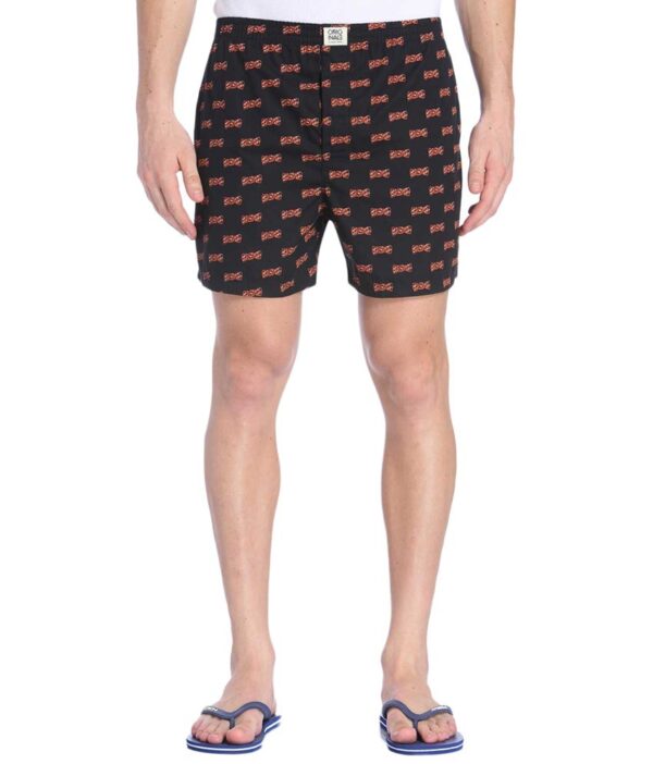 Jack & Jones Black & Orange Printed Boxers