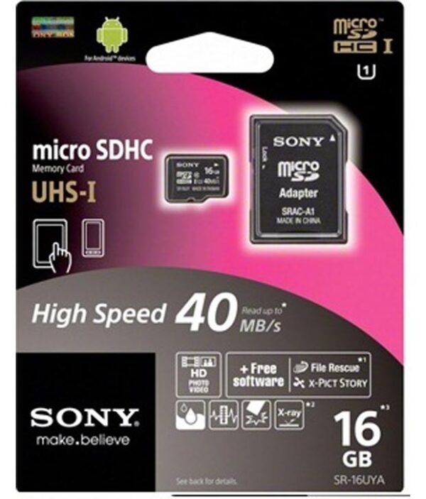 Sony Micro Sd Card 16 Gb With Sd Card Adapter
