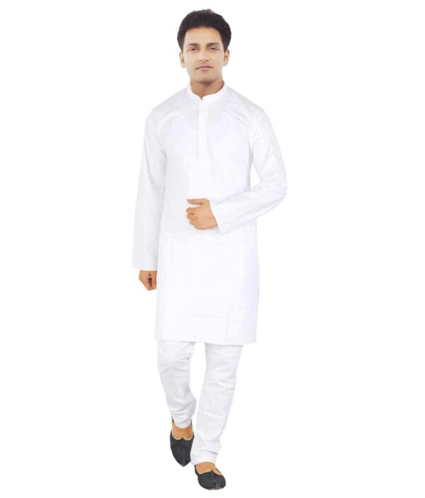 Jbn Creation White Pure Cotton Kurta Pyajama