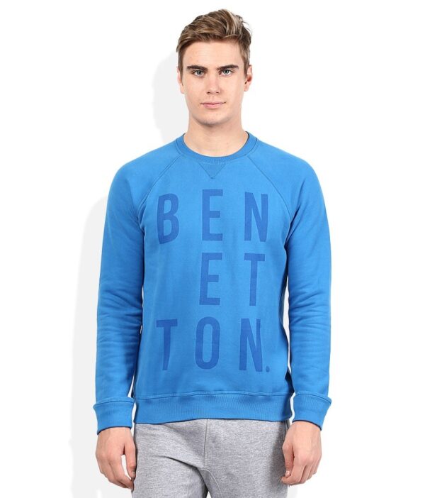 United Colors Of Benetton Blue Solid Sweatshirt