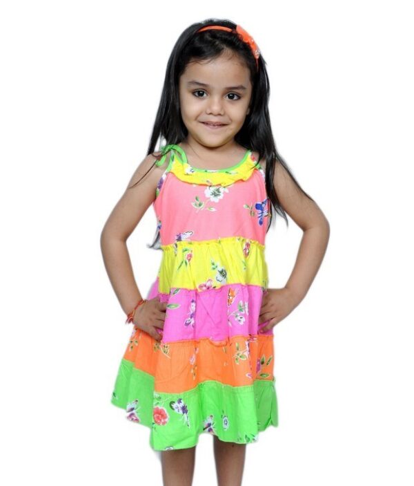 lkari Multi Color Layer Frock For Infant Girls