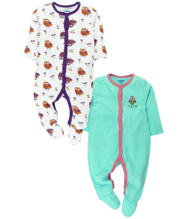 Snuggles Multicolor Sleepsuit - Pack Of 2