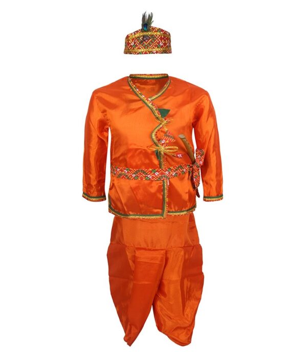 Jazzup Orange Dhoti And Kurta Set