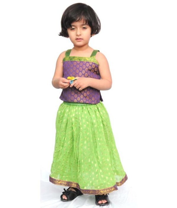 Kilkari Green Ghagra & Blouse For Kids