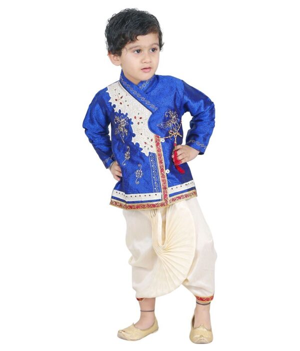Jbn Creation Blue Dhoti Kurta For Boys