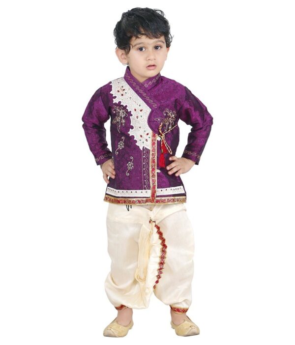 Jbn Creation Purple Dhoti Kurta For Boys