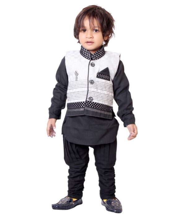 ny Toon Black Kurta Pyjamas For Boys
