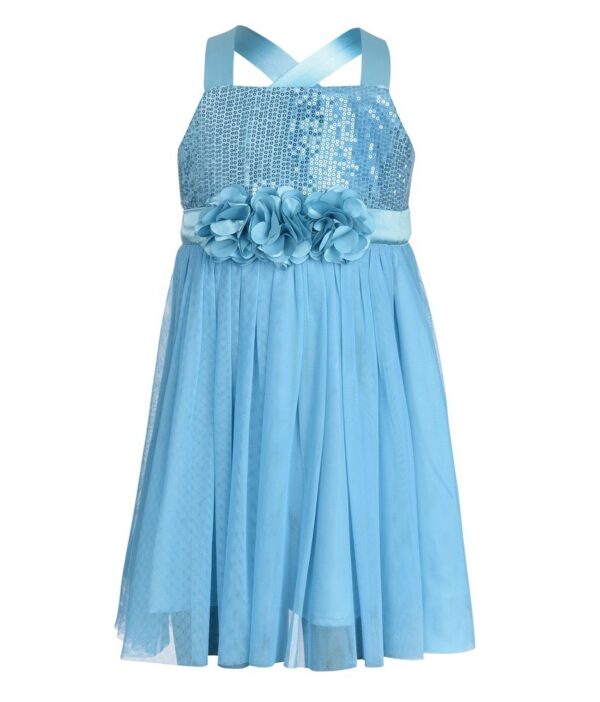 Toy Balloon Kids Turquoise Net Dress For Girls