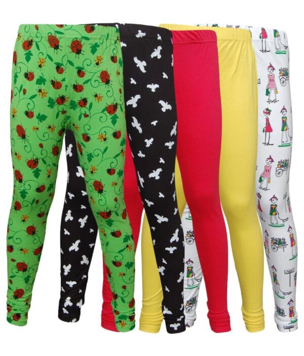 Little Star Combo Of 5 Leggings For Girls