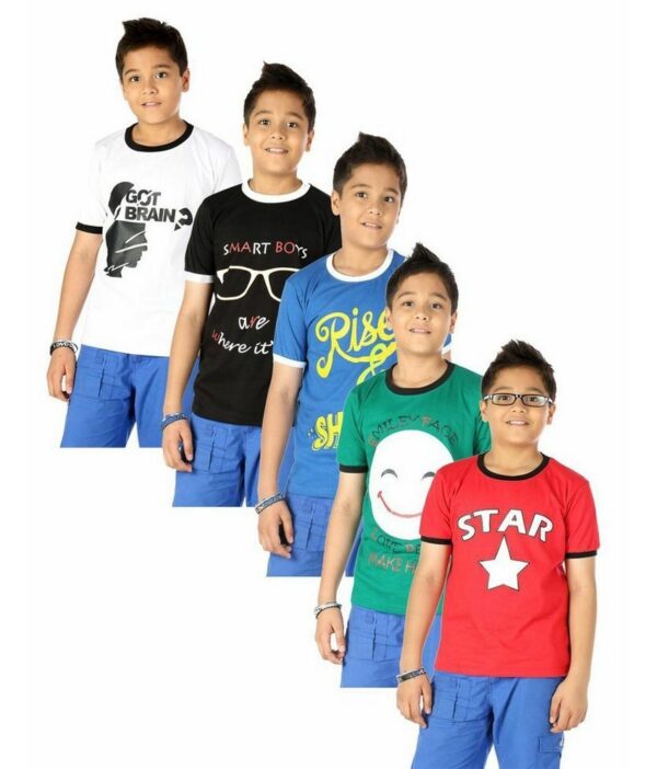 odway Pack of 5 Senior Boys Attitude Printed TShirts