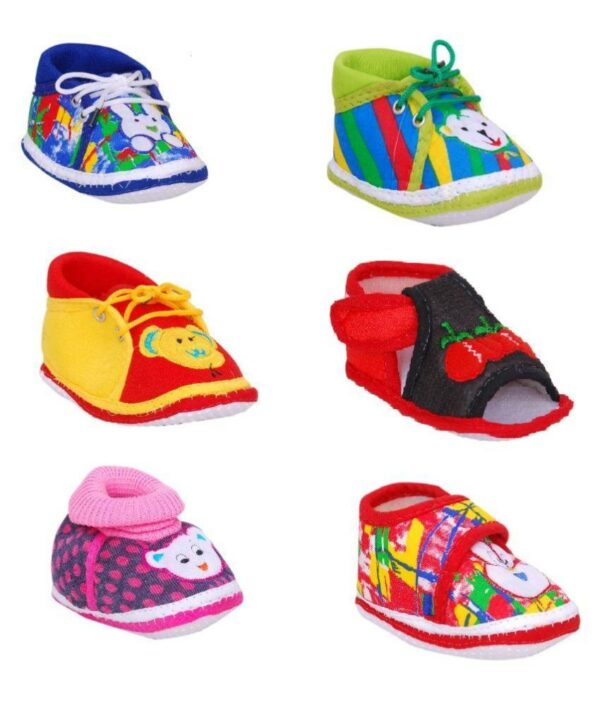 Brats N Angels Multicolour Baby Shoes - Pack of 6