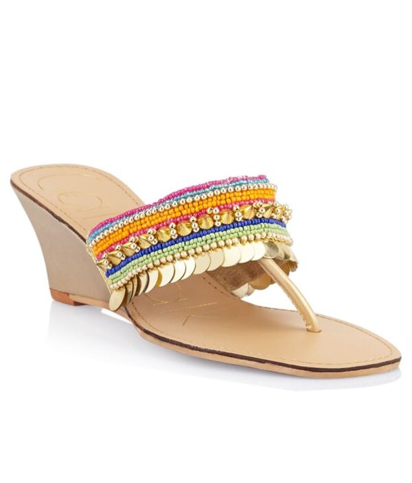 Catwalk Multi Colour Wedge Heeled Slip-Ons