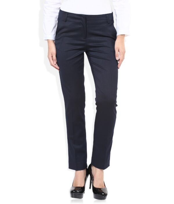 Wills Lifestyle Navy Slim Fit Trousers