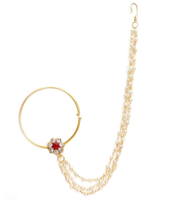 Penny Jewels Golden American Diamonds Nath