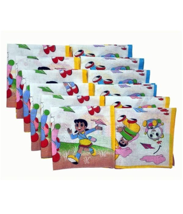 Bellegirl Cotton Multicolor Kids Handkerchief - Pack Of 12