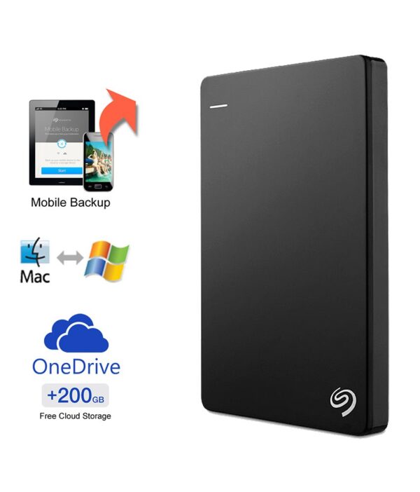 Seagate Backup Plus Slim 2TB Portable External Hard Drive with 200GB of Cloud Storage & Mobile Device Backup (Black)